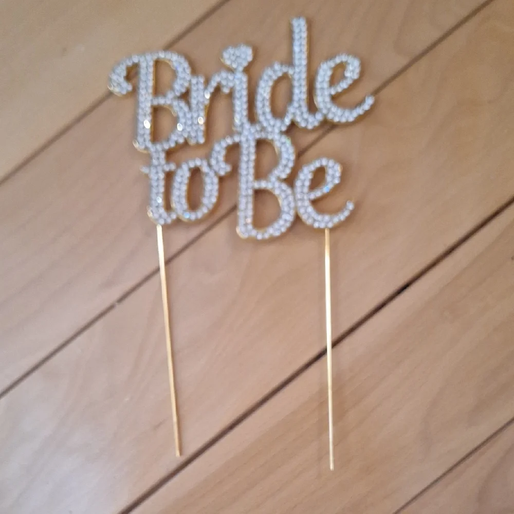 Gold Bride to Be Cake Topper